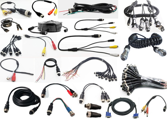 Aanpassen DVR-accessoires M12 4pin Vrouwelijke / Mannelijke tot RCA / BNC DC-aansluiting / adapterkabels