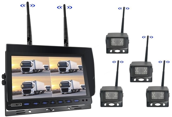 10 inch quad split 4ch AHD draadloze 1080P auto achteruitrijcamera monitorkit